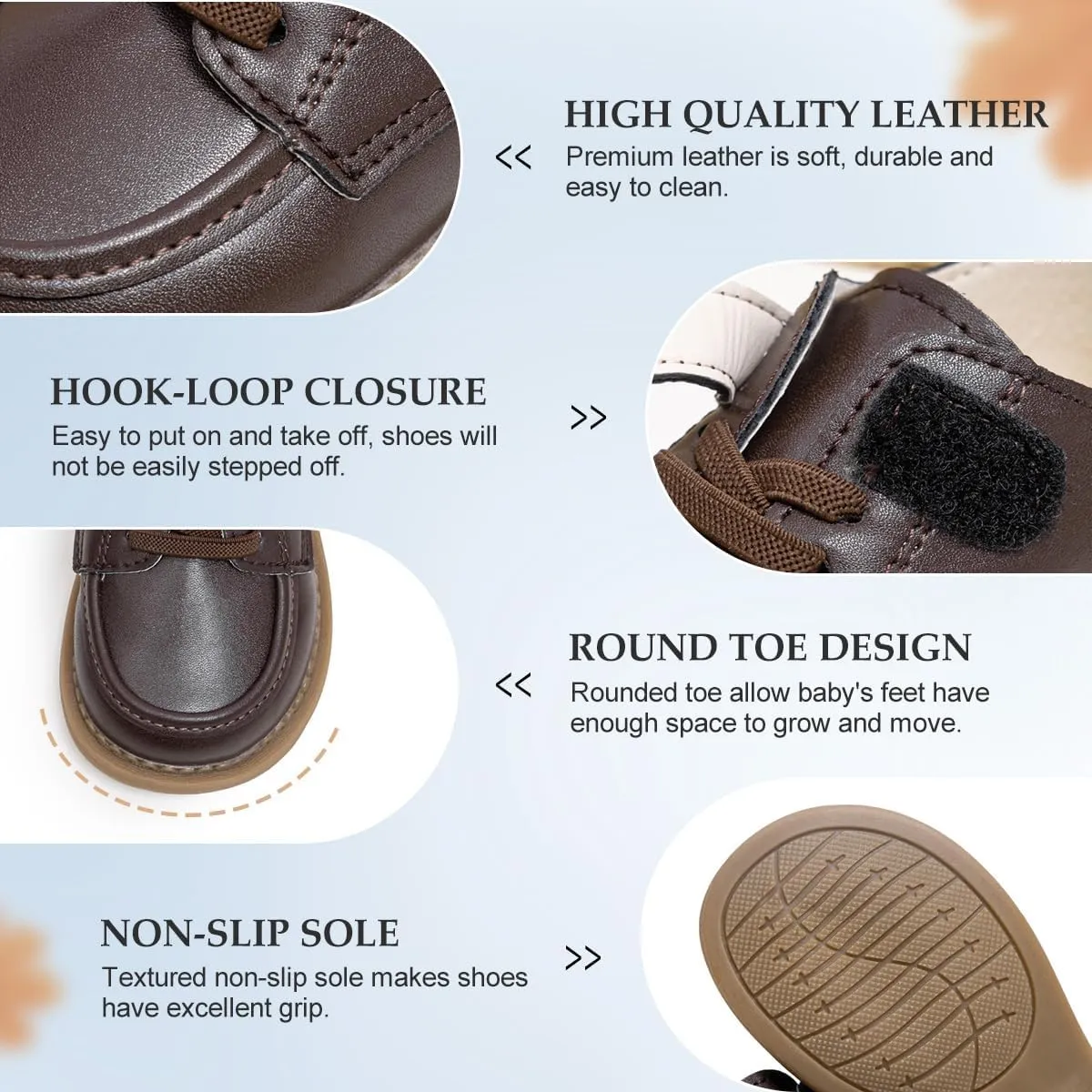 Casazoe Infant Baby Boys Girls Oxford Shoes PU Leather Wedding Loafers Brogue Toddler Baptism Dress Shoes First Steps Walking Flat Lazy Crib Shoe