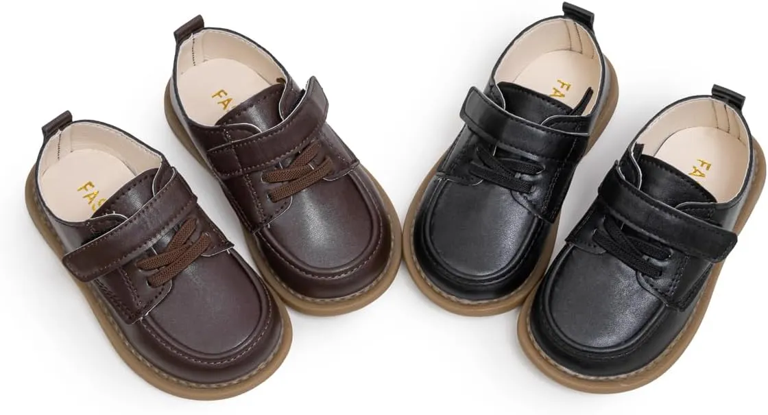 Casazoe Infant Baby Boys Girls Oxford Shoes PU Leather Wedding Loafers Brogue Toddler Baptism Dress Shoes First Steps Walking Flat Lazy Crib Shoe