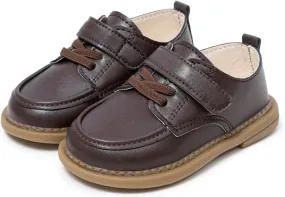 Casazoe Infant Baby Boys Girls Oxford Shoes PU Leather Wedding Loafers Brogue Toddler Baptism Dress Shoes First Steps Walking Flat Lazy Crib Shoe