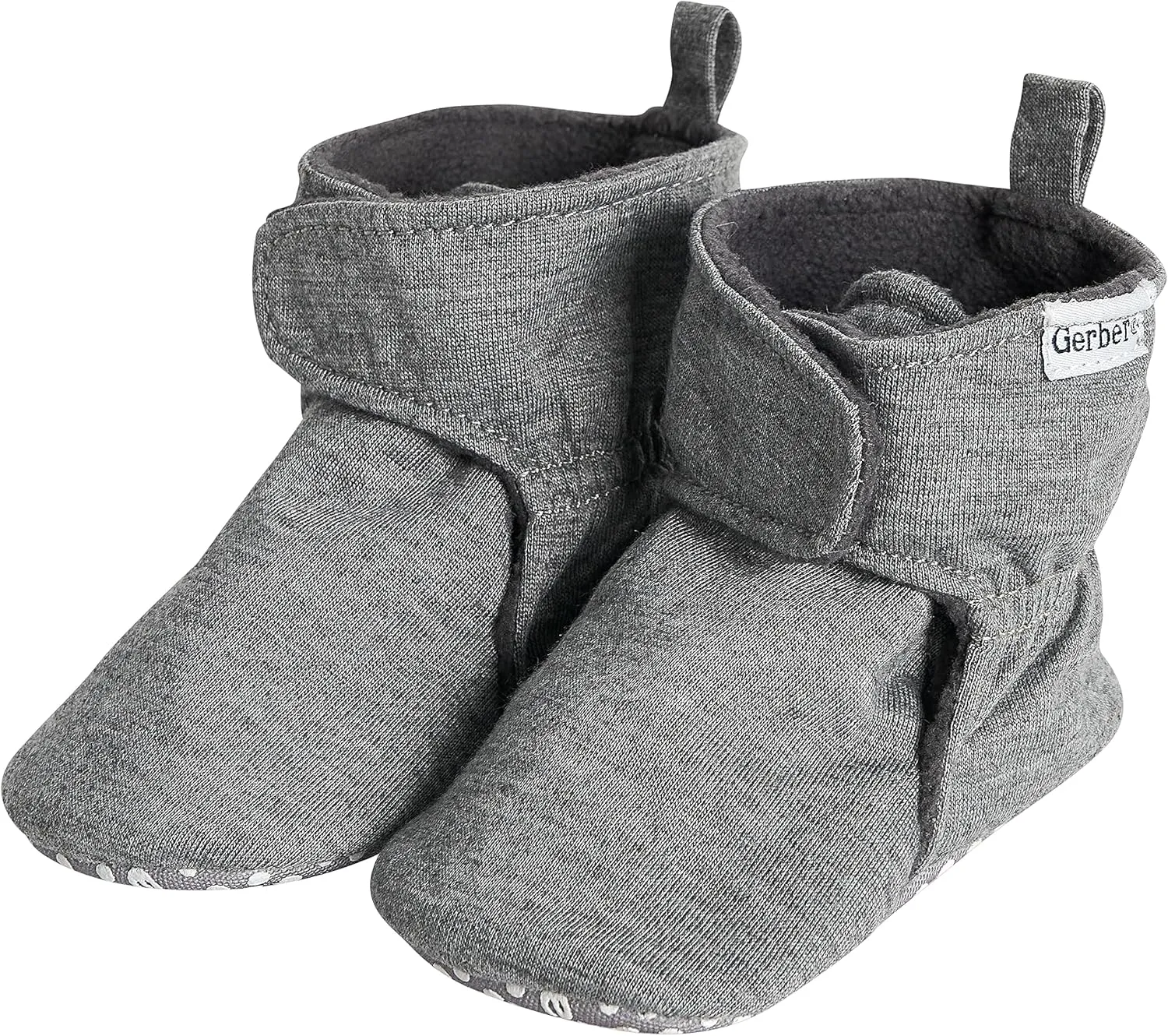 Gerber Baby Fleece Lined Wrap Fasten Non Skid Soft Slipper Booties