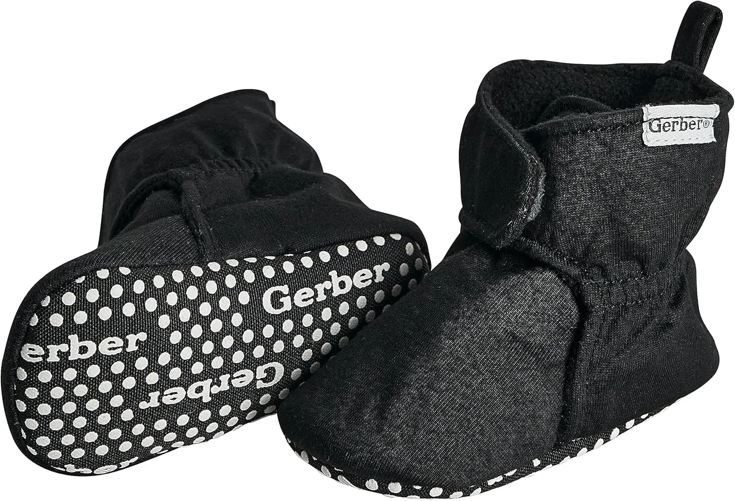 Gerber Baby Fleece Lined Wrap Fasten Non Skid Soft Slipper Booties