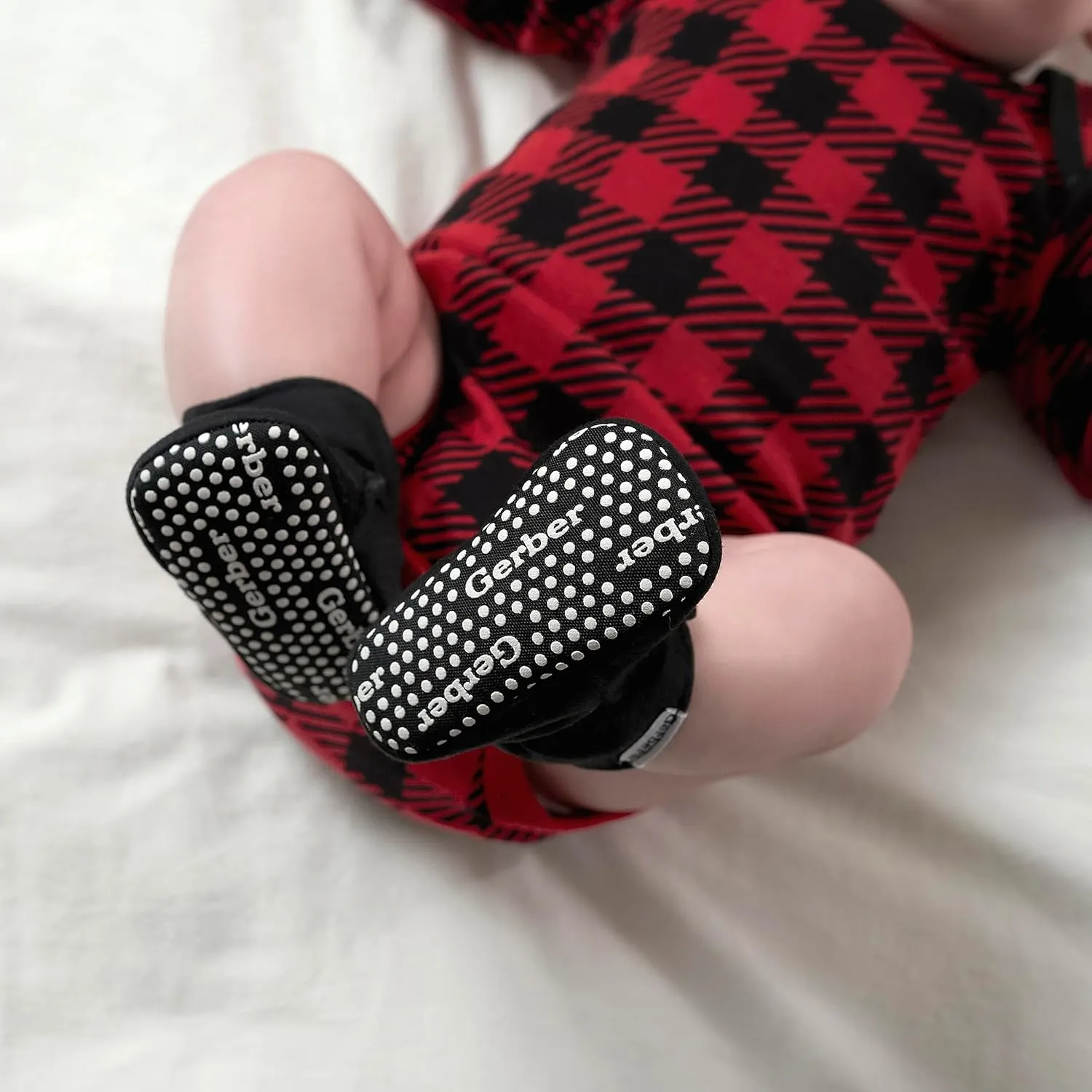 Gerber Baby Fleece Lined Wrap Fasten Non Skid Soft Slipper Booties