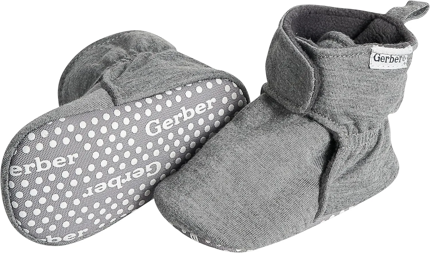 Gerber Baby Fleece Lined Wrap Fasten Non Skid Soft Slipper Booties