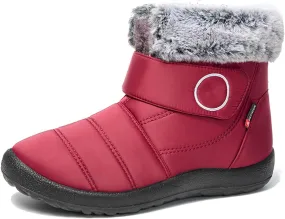 Lausiuoe Winter Boots For Women Waterproof Snow Non Slip Warm Fur Lined Waterproof Ankle Boots Outdoor Comfortable Shoes
