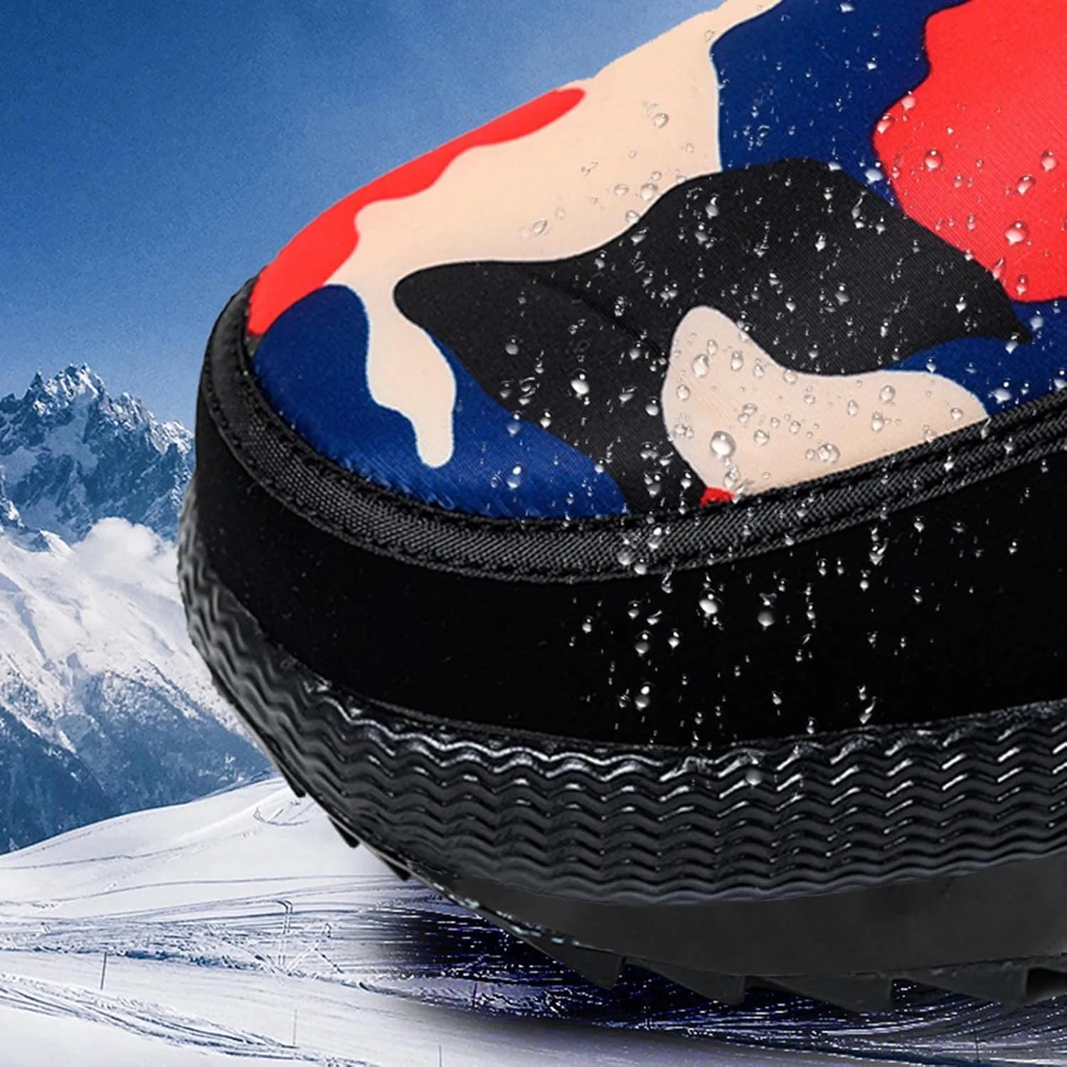 Mens Couple Boots Winter Warm and Cold Weather Water Proof Hook Loop Plush Thickened Snow Boots Mens Snow Boots