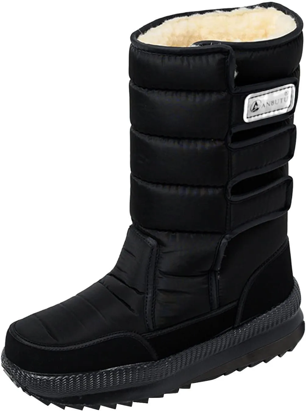 Mens Couple Boots Winter Warm and Cold Weather Water Proof Hook Loop Plush Thickened Snow Boots Mens Snow Boots