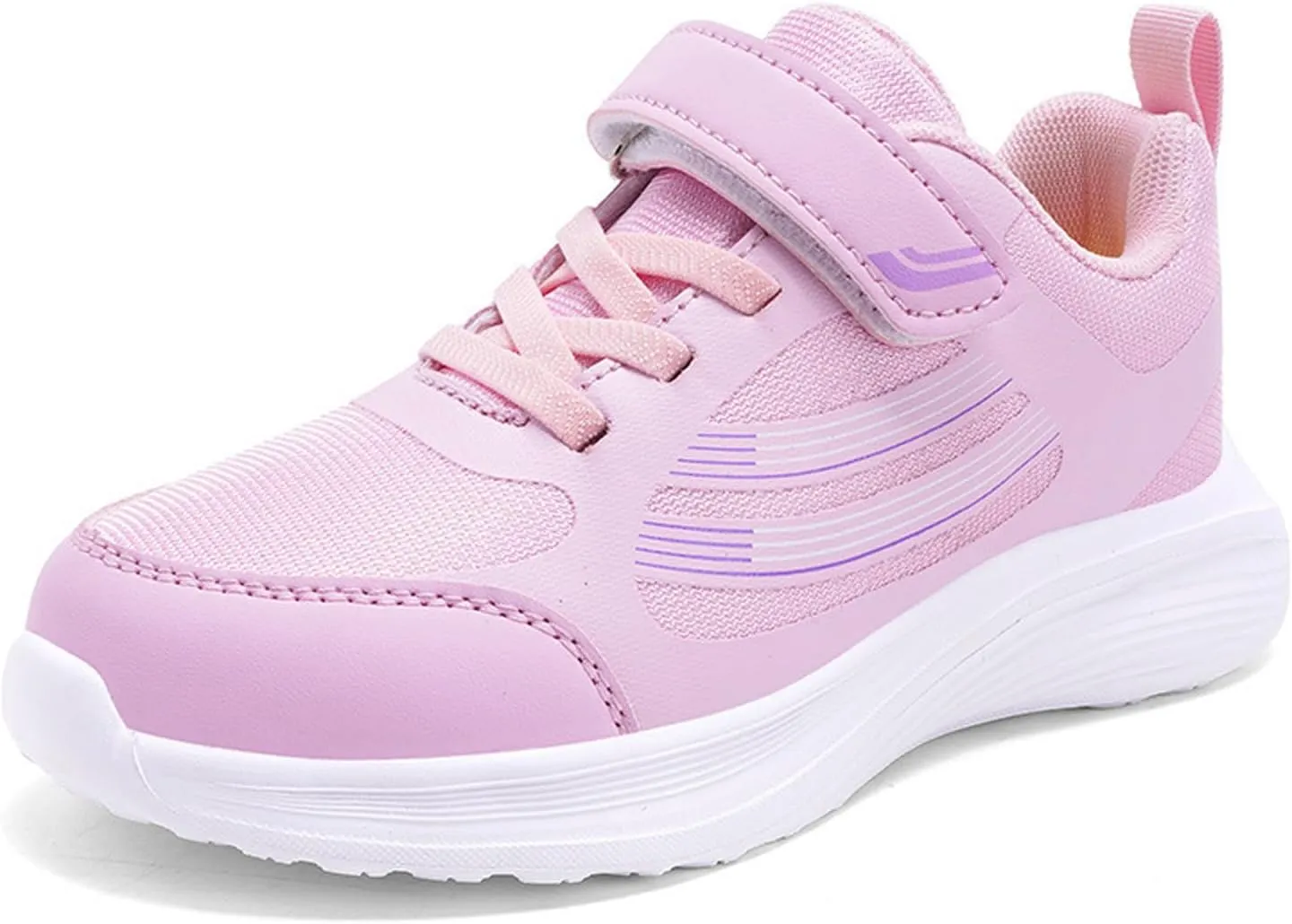 Running Shoes for Kids Hook and Loop Breathable Mesh Girls Sneakers Lightweight Anti-Slip Boys Footwear Trainers