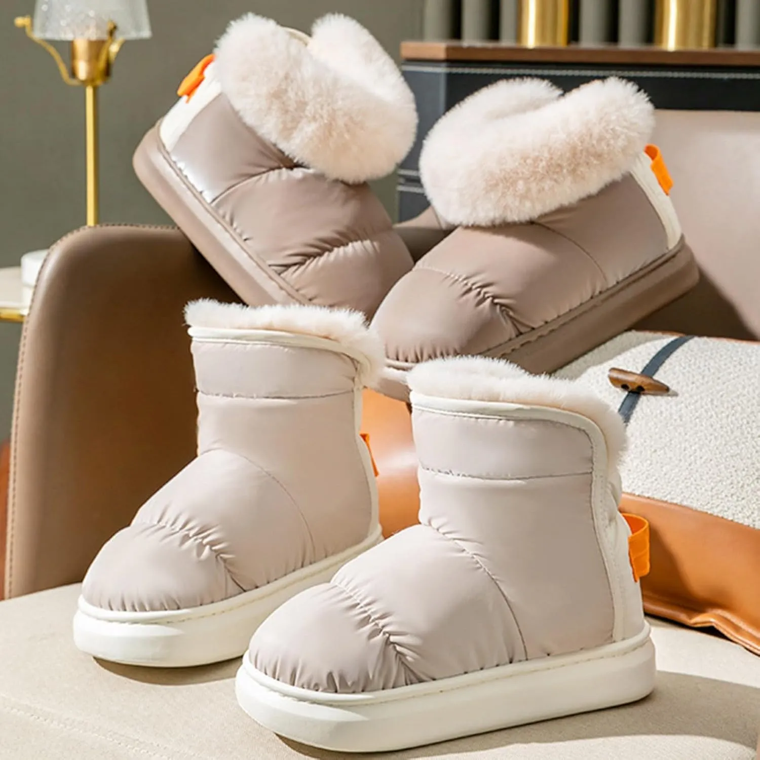 Women's Winter Boots Fuzzy Snow Boots for Women Mini Short Platform Boots Winter Warm Snow Boots Ankle Booties